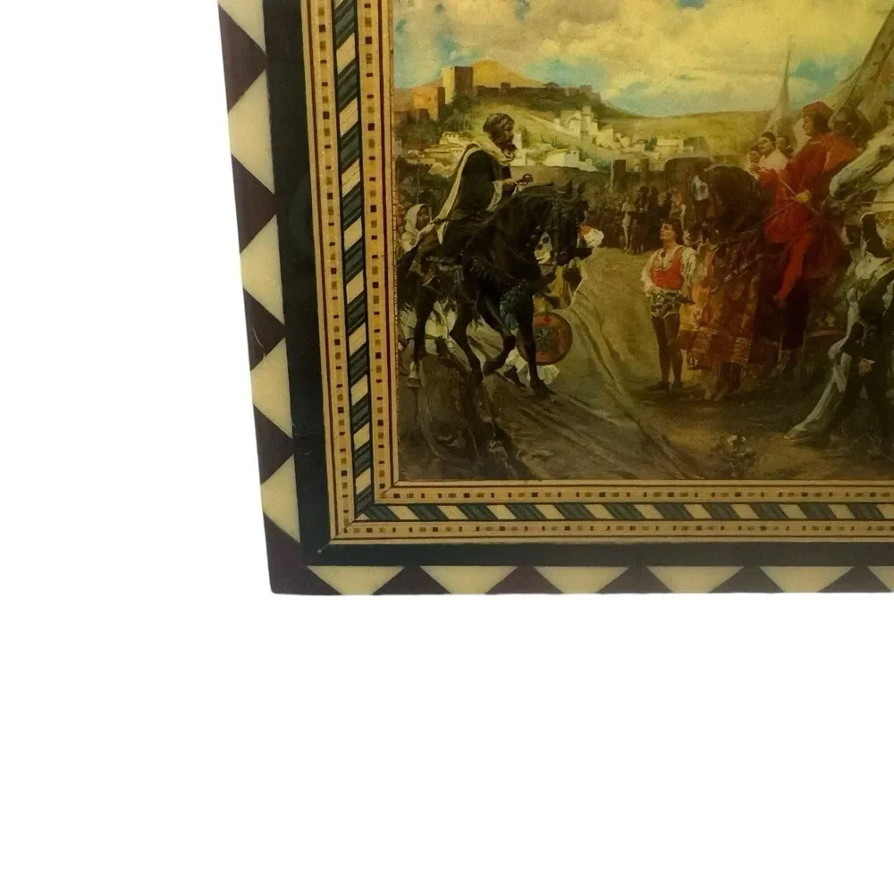 Mosaic Inlaid  Wooden Art  8”x6” inches “Recuerdo De Granada” - Miguel LAGUNA